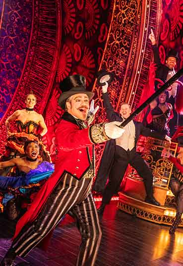 2026-2027 Dayton Live Broadway Series. Robert Petkoff and the Company of the 2025 touring production of MOULIN ROUGE! THE MUSICAL. Photo by Matthew Murphy and Evan Zimmerman for MurphyMade.