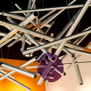 Hanging sculpture at PNC Arts Annex