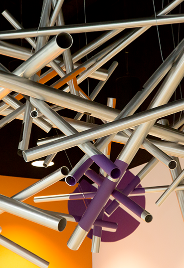 Hanging sculpture at PNC Arts Annex