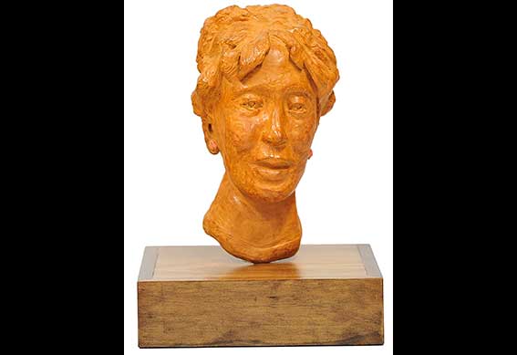 Clay sculpture of Jenell Ross by Lois-Fortson Kirk