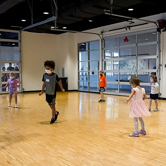 Children participating in a Dayton Live class