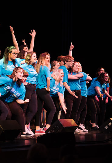 Actors on stage at the 2019 Miami Valley High School Theatre Awards Showcase