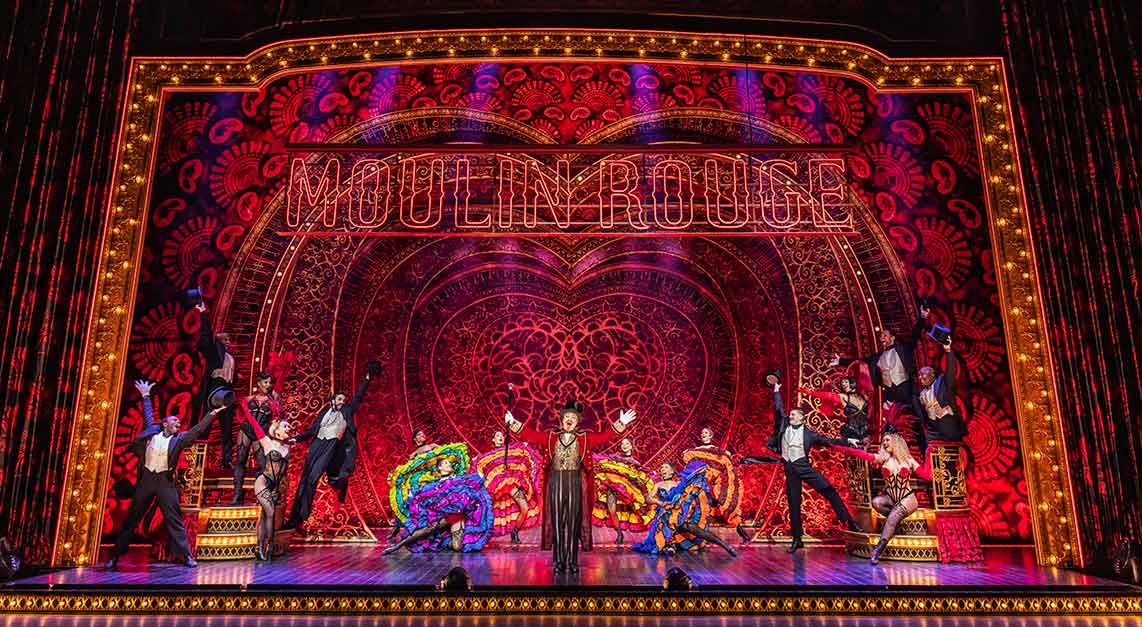 Robert Petkoff and the Company of the 2025 touring production of MOULIN ROUGE! THE MUSICAL. Photo by Matthew Murphy and Evan Zimmerman for Murphymade.