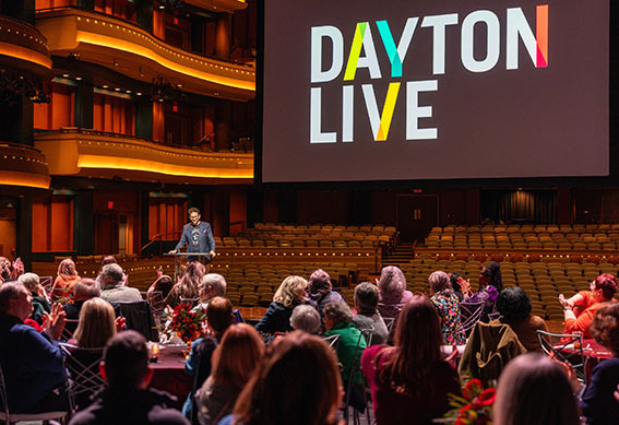 Schuster Center Winsupply Theatre stage set up for an event