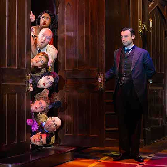 Dayton Live Broadway Series Clue. The Company of the Second North American tour of Clue. Photo by Evan Zimmerman for MurphyMade.